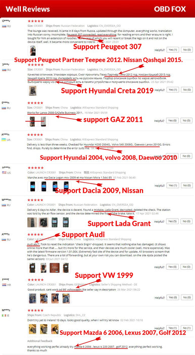 Launch X431 CR3001 Pieno Supporto OBDII/EOBD funzione Creader 3001 strumento diagnostico Multilingue PK CR319 OM123 scanner per lettore di codici