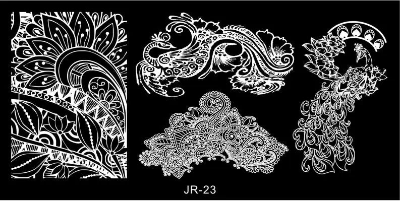 1Pc Nail Art Stamp Plate linea geometrica stampa fai da te piastra immagine 6*12CM piastra per timbratura unghie Stencil in lamiera di acciaio inossidabile JR-030