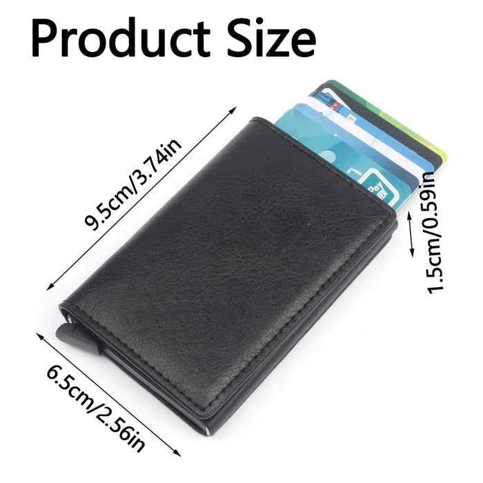 Spazzola antifurto porta carte di credito ultrasottile porta carte in lega di alluminio portafoglio multi-slot da uomo in metallo.-zmt