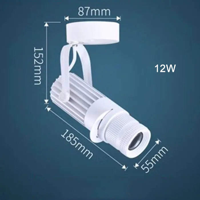 Faretti zoom da palcoscenico per teatro, luci a binario per proiettore con logo con messa a fuoco a LED, luci Gobo industriali per matrimoni in negozi di ristoranti aziendali