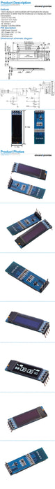 Modulo schermo LCD LED OLED da 0,91 pollici 12832 colore bianco e blu 128X32 0,91 "IIC comunicare 3,3 V-5 V per Arduino PIC