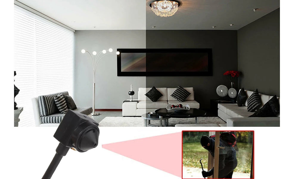 Uvusee CCTV 1/3 CCD 1000TVL Mini telecamera di sorveglianza di sicurezza HD ad angolo più ampio da 3,7 mm con microfono audio