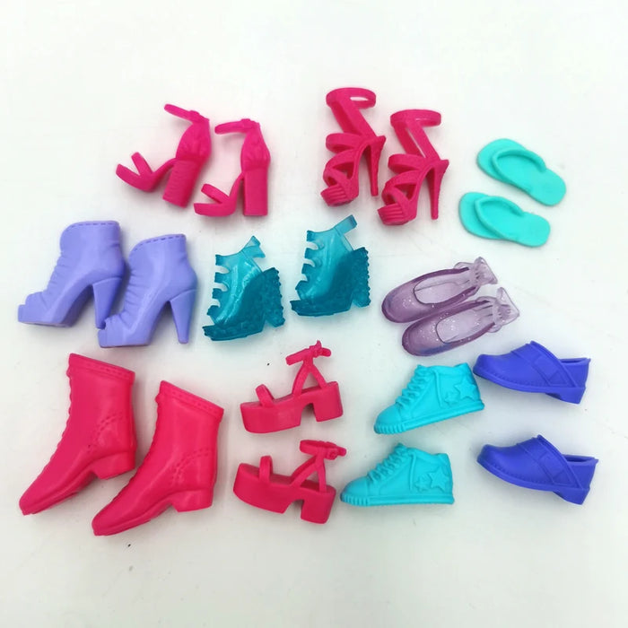 Il trasporto libero 10 pz/set modello misto colore misto moda tacchi sandali scarpe per la bambola Barbie