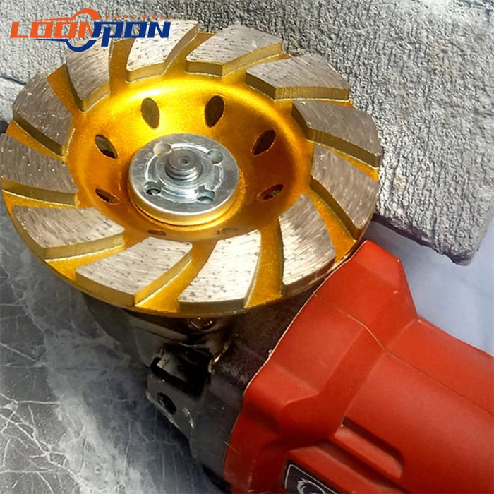 Disco abrasivo a tazza diamantata oro 100/125/150/180mm levigatrice per calcestruzzo per lucidatura di cemento in pietra per pavimenti 4/ 5/ 6/ 7/pollici