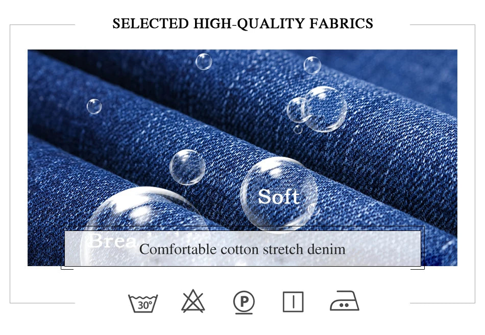 Jeans da lavoro alla moda da uomo Pantaloni jeans slim elasticizzati casual stile classico Pantaloni in denim di marca maschile Nero Blu