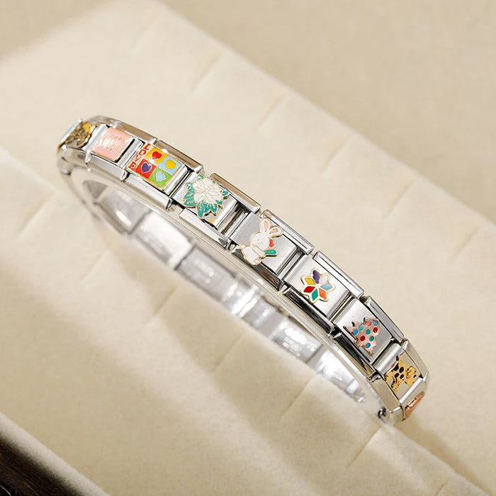 Hapiship originale margherita cavallo amore farfalla mamma cane moto elefante fascino braccialetto adatto creazione di gioielli in acciaio inossidabile DJ003