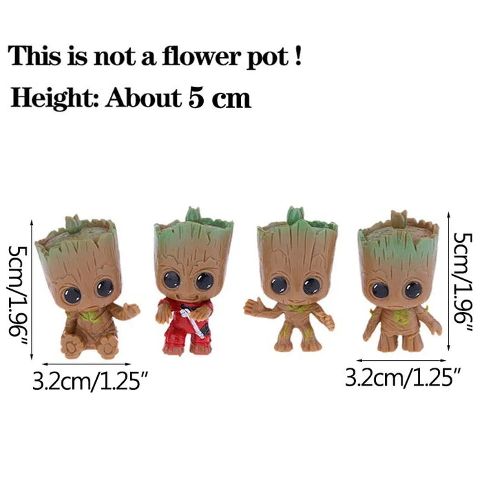 Decorazione della casa Artigianato Modello in miniatura Ufficio Desktop Display Cartoon Groot Figurine Artigianato Decor Albero Uomo Ornamento 5CM