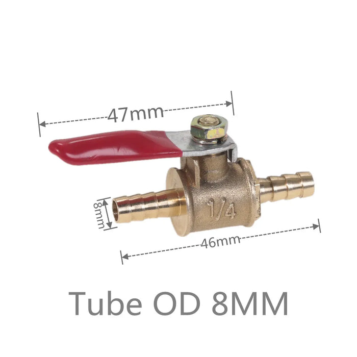 Raccordi per tubi con valvola a sfera di intercettazione della linea del carburante dell'aria dell'olio dell'acqua in ottone in linea da 6mm-12mm