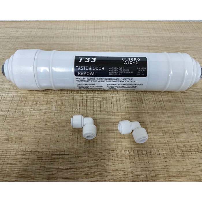 Collegamento rapido da 10 pollici T33 con 2 pezzi di raccordo Depuratore d'acqua COCONTO IN LINEA Cartuccia FILTRO ACQUA in carbonio OSMOSIS REVERSE