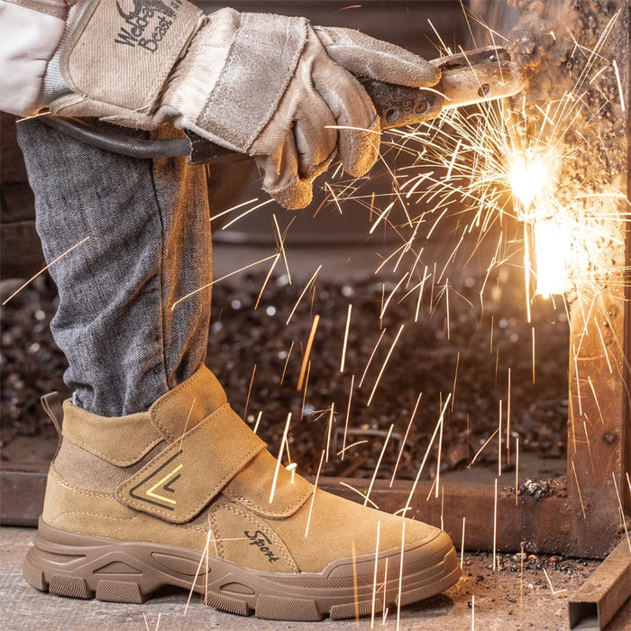 Stivali da lavoro da costruzione scarpe antinfortunistiche antiurto antiperforazione stivali da uomo con punta in acciaio stivali da saldatura antiscottatura scarpe indistruttibili