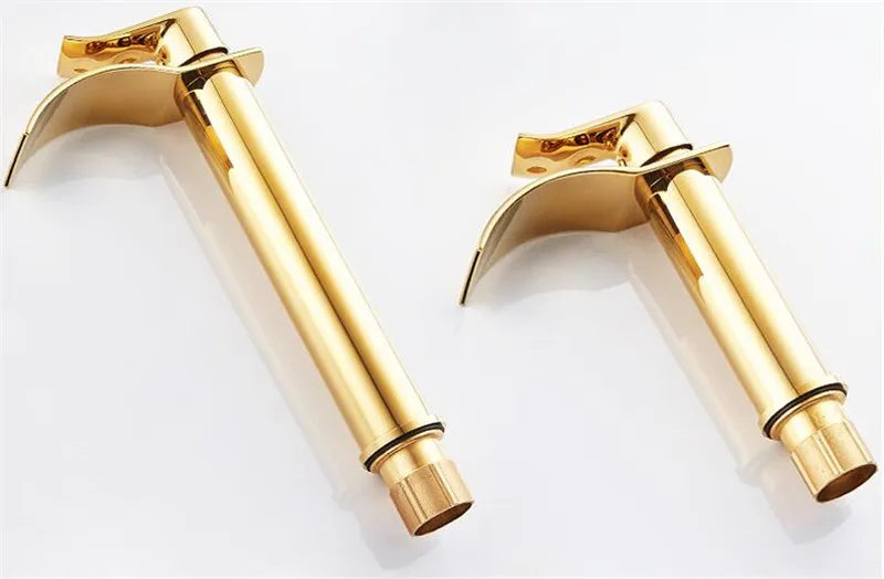 Rubinetto per lavabo rubinetto per cascata in oro e bianco rubinetto per bagno in ottone rubinetto per lavabo da bagno rubinetto per miscelatore rubinetto per lavabo caldo e freddo