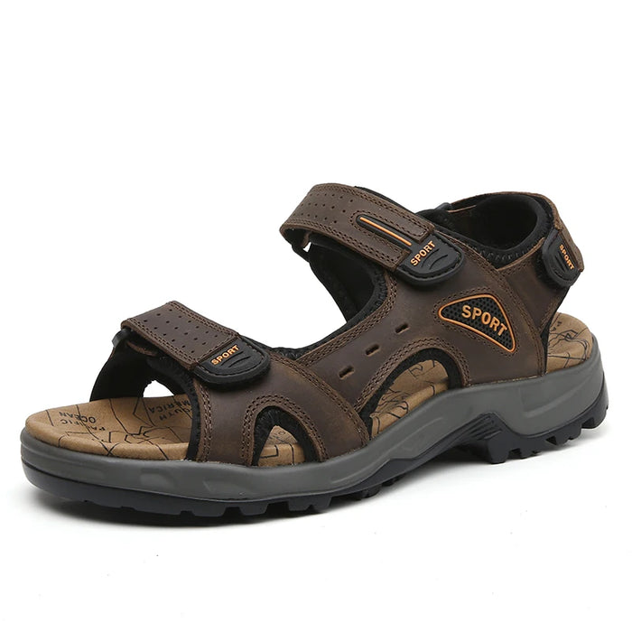 New Fashion Summer Leisure Scarpe da uomo Sandali da spiaggia Sandali in vera pelle di alta qualità Sandali da uomo morbidi di grandi dimensioni Taglia 38-48