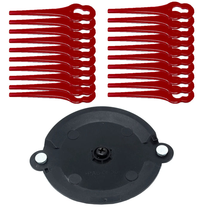 Lame di ricambio per testina tagliaerba per Parkside PRTA 20-LiA1 LIDL IAN 311046 91099406   Testa in plastica a scatto semplice