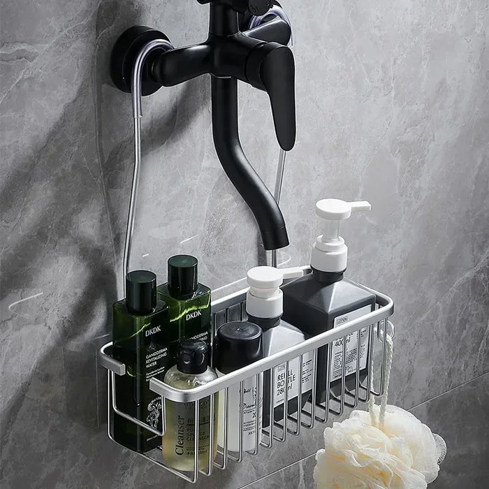 Comodo portaoggetti per wc con installazione senza foratura cestello portaoggetti per bagno per doccia e prodotti da bagno
