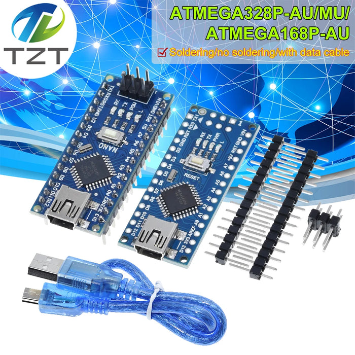Nano Mini USB Con controller Nano 3.0 compatibile con bootloader per driver USB TZTrduino CH340 16Mhz Nano v3.0 ATMEGA328P/168P