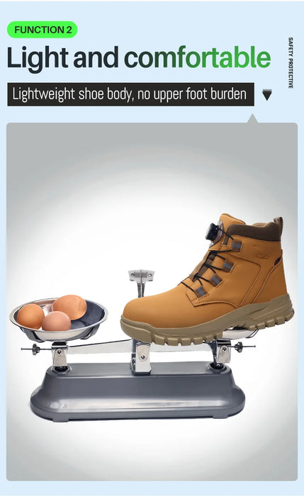 Stivali di sicurezza impermeabili da uomo Stivali da lavoro indistruttibili con punta in acciaio Scarpe antinfortunistiche anti-sfondamento resistenti alle coltellate Biker Botas Para Hombre