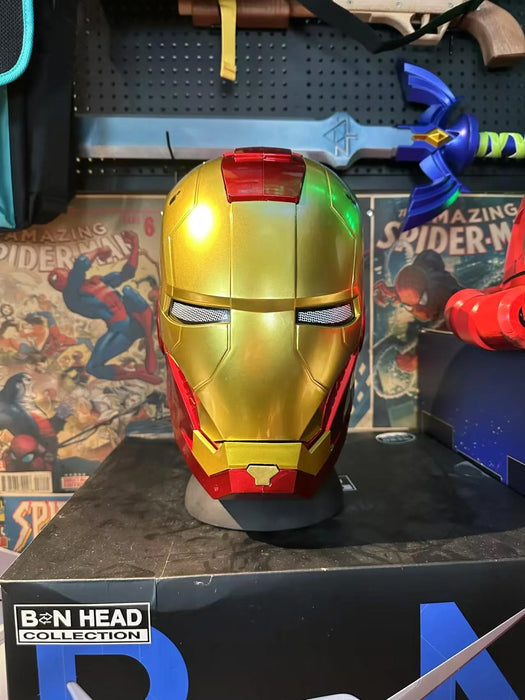 2025 New Iron Man Helmet Mk5 Jarvis Helmet Luminous Manual Opening And Closing Wearable Cool Children'S Cosplay Mask Toy Gift