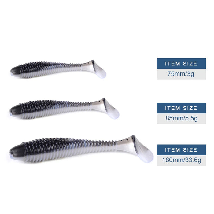 Hy Swing Impact FAT Fishing Lures 75mm 85mm 180mm Paddle Tail esche Wobbler Fishing soft Lure per bass Silicone Bait