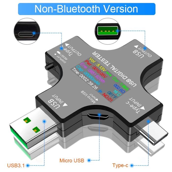 Tester USB 6.5A DC Type-C PD voltmetro digitale Amper Monitor di corrente di tensione amperometro rilevatore banca di alimentazione caricatore misuratore di capacità