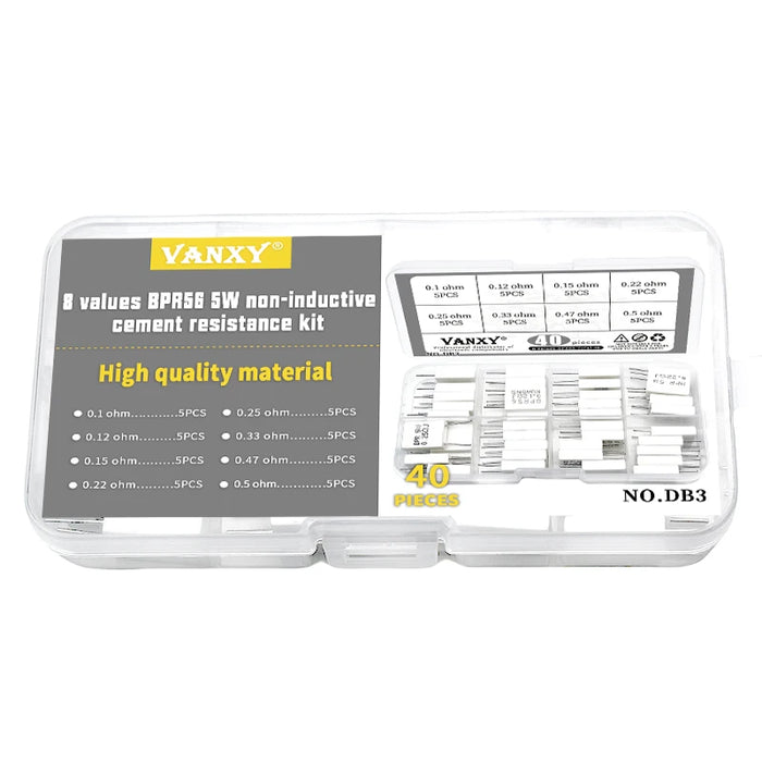 10pcs BPR56 5W 0.001 0.1 0.15 0.22 0.25 0.33 0.5 ohm Non-induttiva Resistenza di Cemento Ceramico 0.1R 0.15R 0.22R 0.25R 0.33R 0.5R