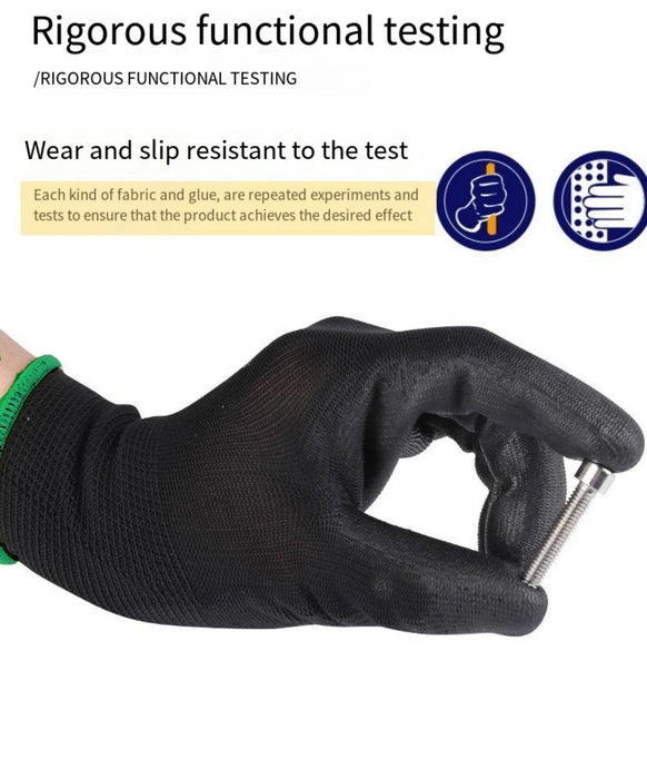 10 paia di guanti di sicurezza durevoli-antiscivolo, resistenti all'usura, protezione ESD per giardinaggio e lavorazione del legno