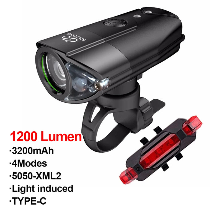 BIKEONO Luce per bicicletta Accessori per bici Faro Fanale posteriore a LED Torcia ricaricabile USB Lanterna da ciclismo MTB per lampada da bicicletta