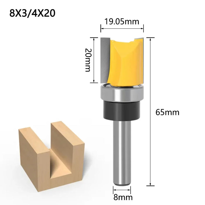 Punta per fresa a filo per legno con gambo da 8 mm e 1/4 di pollice (6,35 mm). |   Taglierina in metallo duro Z4