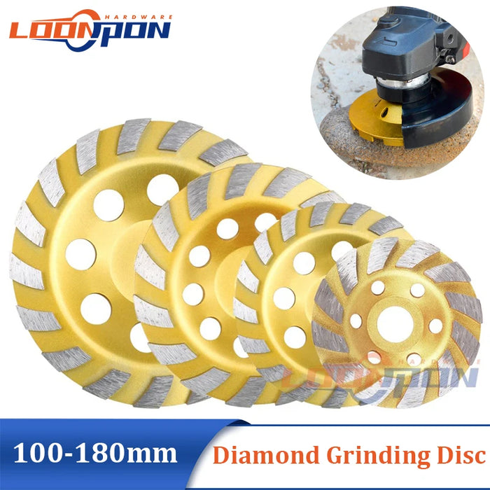 Disco abrasivo a tazza diamantata oro 100/125/150/180mm levigatrice per calcestruzzo per lucidatura di cemento in pietra per pavimenti 4/ 5/ 6/ 7/pollici