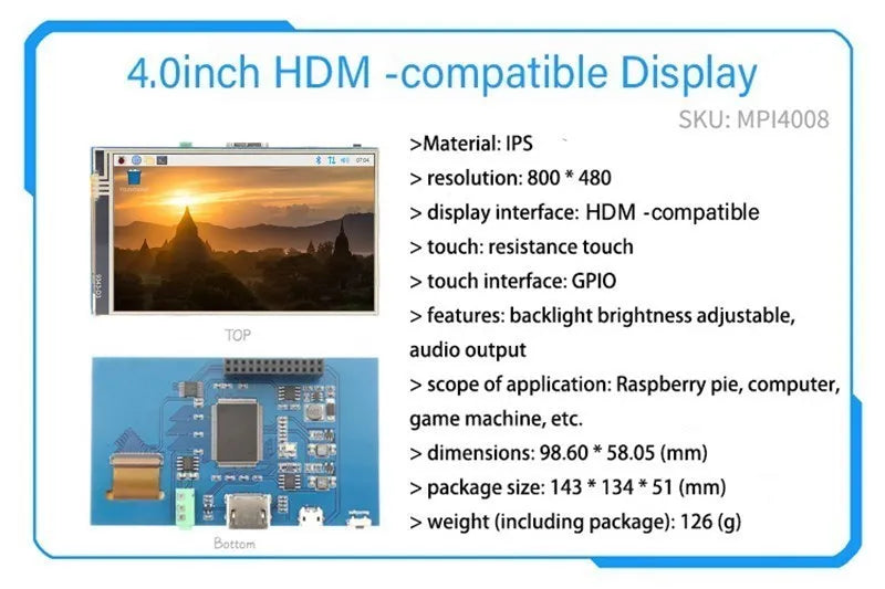 Raspberry Pi 3B + 4 B 3.2/3.5/5/7/10.1 Pollici Touch Hdmi Display Lcd modulo Raspberry Pi 2/3 B +/4 Dello Schermo