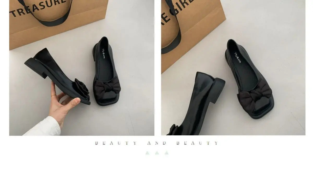 Scarpe da donna retrò scarpe singole francesi fiocco quadrato scarpe Mary Jane 2022 nuovo 35-43 grande