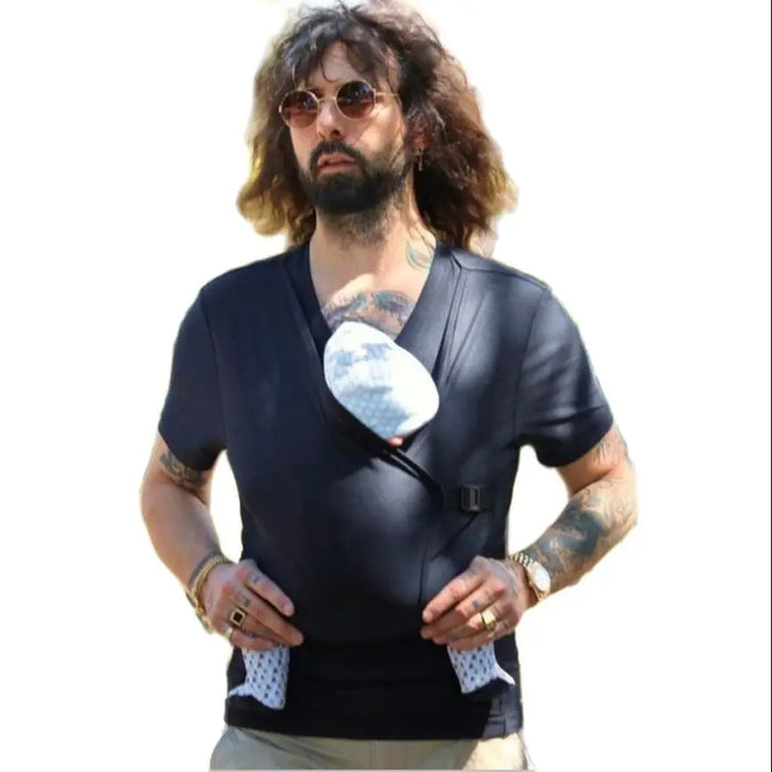 Donna incinta Top Sicurezza del bambino Canguro Tasca Carrier Vestiti di cotone Estate Madre Padre Babysitting Alimentazione Genitorialità T Shir