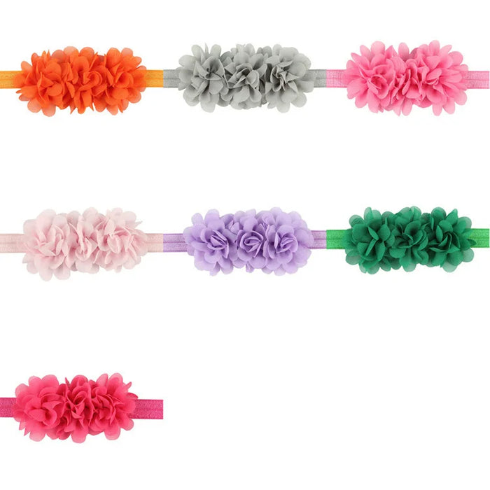 Fiore in chiffon Fascia per bambina Accessori per capelli per neonati Cravatta Fiocco Copricapo per neonato Tiara Copricapo Regalo Nastro per fasciatura per bambini