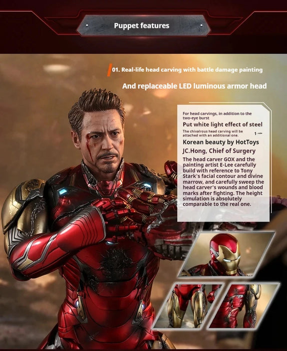 Giocattoli caldi Marvel The Avengers 4 Steel Man 1:6 Lega Burattino Soldato Uomo Mark85 Danni di guerra Versione Esecuzione squisita Buoni regali