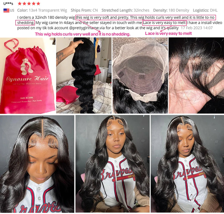 Cynosure 13x6 HD Parrucca Frontale Del Merletto Prepizzicata Glueless Parrucca Dei Capelli Umani Pronto Da Indossare 13x4 Parrucche Dei Capelli Umani Dell'onda Del Corpo per le donne