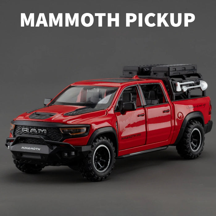 1:32 Dodge RAM 1000 TRX Mammoth Picku Modello di auto in lega Suono e luce Tirare indietro Giocattolo per bambini da collezione Regalo di compleanno