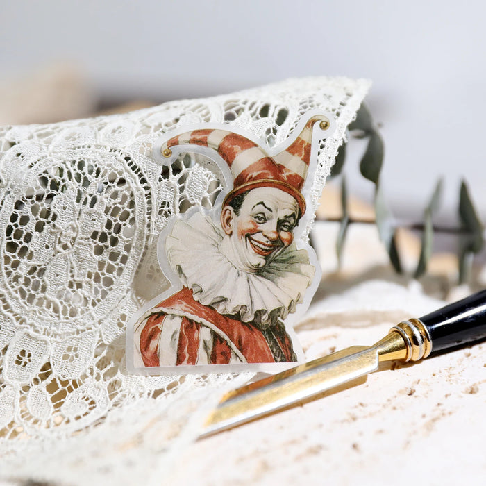 58pcs Retro Clown Stickers Collage Junk Journal Planner decorativo Circus Lion Stickers Album trasparente materiale Scrapbooking
