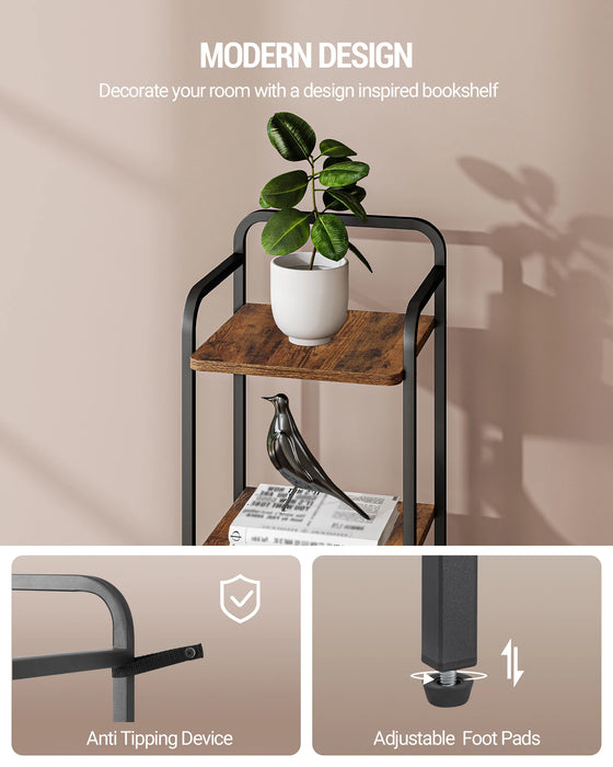 Libreria, Scaffale, Scaffale Autoportante, Libreria Sottile, Scaffale Angolare Industriale, Scaffale Sottile per Ufficio Domestico, Soggiorno, Camera da Letto