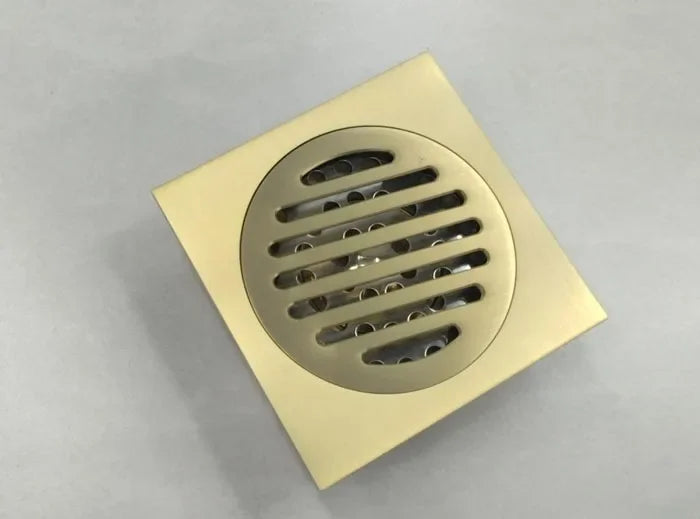 Ottone opaco nero stile quadrato rolse oro Scolapiatti per pavimenti oro Scarico per rifiuti Bagno nichel spazzolato Scarico per doccia DR087