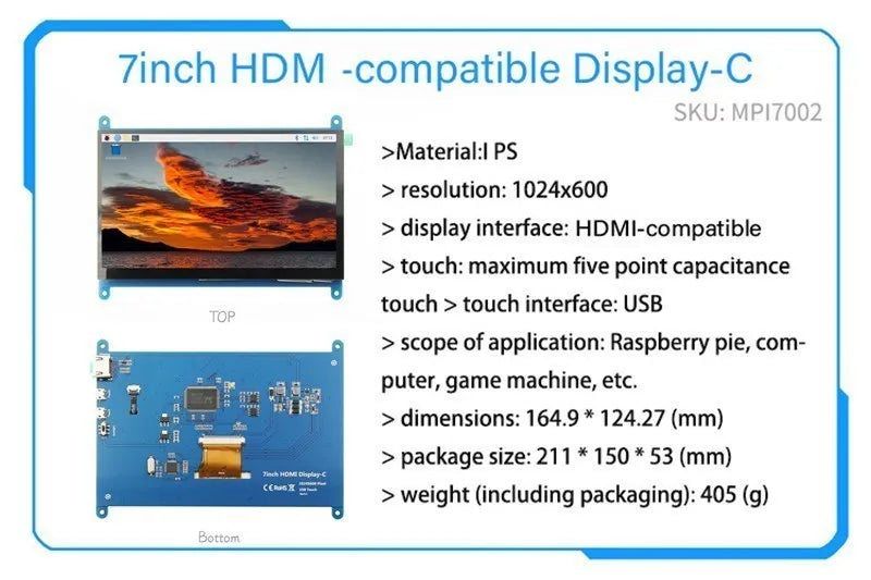 Raspberry Pi 3B + 4 B 3.2/3.5/5/7/10.1 Pollici Touch Hdmi Display Lcd modulo Raspberry Pi 2/3 B +/4 Dello Schermo