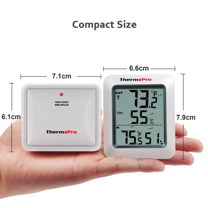 Stazione meteorologica igrometro termometro esterno digitale wireless ThermoPro TP60C 60M per la casa