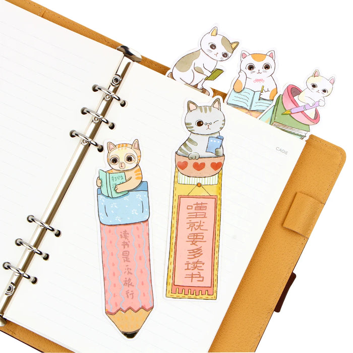 30 pz/lotto simpatico gatto divertente segnalibro di carta animali del fumetto segnalibro regalo promozionale cancelleria pellicola segnalibro