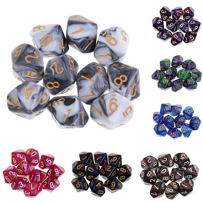 10 dadi a 10 facce D10 D8 dadi poliedrici per giochi dadi RPG da 16 mm dadi per famiglie