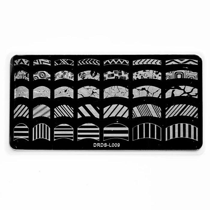 1Pc Nail Art Stamp Plate linea geometrica stampa fai da te piastra immagine 6*12CM piastra per timbratura unghie Stencil in lamiera di acciaio inossidabile JR-030