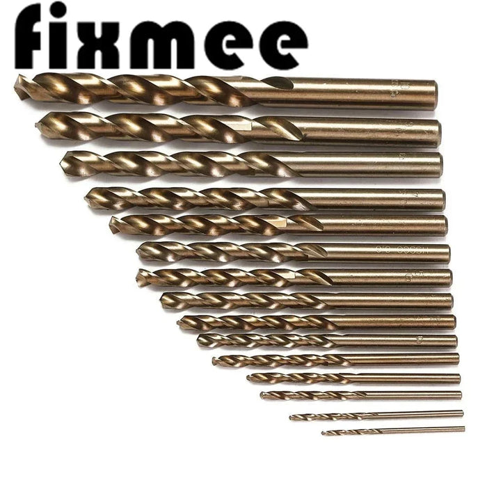 15 pz/set 1.5mm-10mm Cobalto Acciaio Ad Alta Velocità Twist Drill Foro M35 Set di Utensili In Acciaio Inox L'intero Terreno In Metallo alesatore strumenti