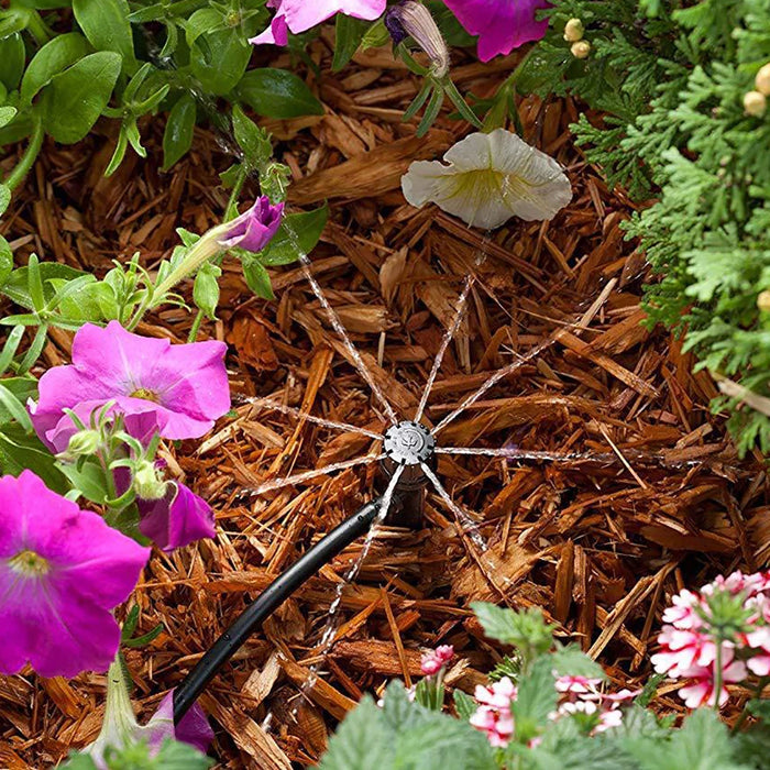 10 pz 8 fori a spillo gocciolatore irrigatore regolabile irrigazione a goccia emettitori con puntura giardino serra orticoltura dispositivo di irrigazione
