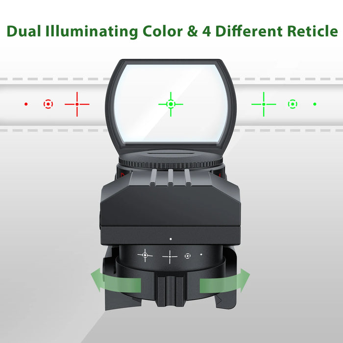 Bestsight Red Dot Sight Mirino olografico Reflex 4 Reticolo Ottiche Collimatore illuminato rosso e verde Mirino da caccia