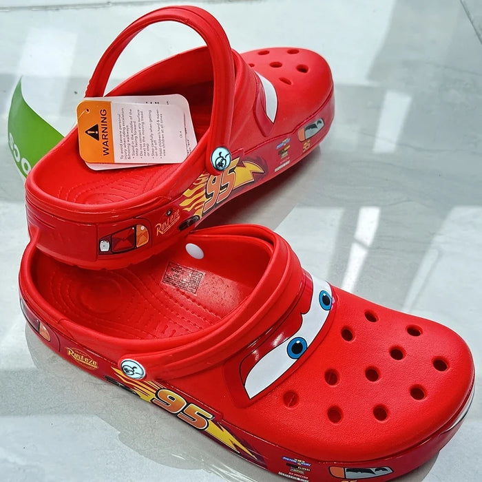 Disney Mcqueens Pixar Cartoon Pantofole impermeabili solide Sandali da esterno Sandali casual traspiranti con cinturino alla caviglia Eva Scarpe per adulti regalo