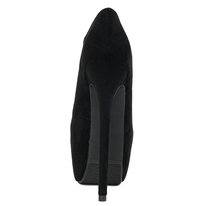 Liyke Big Size 44 45 donne tacchi alti estremamente sottili spogliarellista scarpe da Pole Dance Solid Black punta tonda Slip On Sexy Platform Pumps