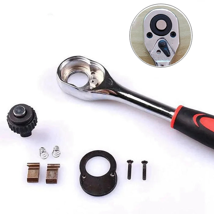 Krachtige 1/4" 3/8" 1/2" Chiave a cricchetto 24 denti per presa a sgancio rapido Chiave a testa quadrata Utensili manuali