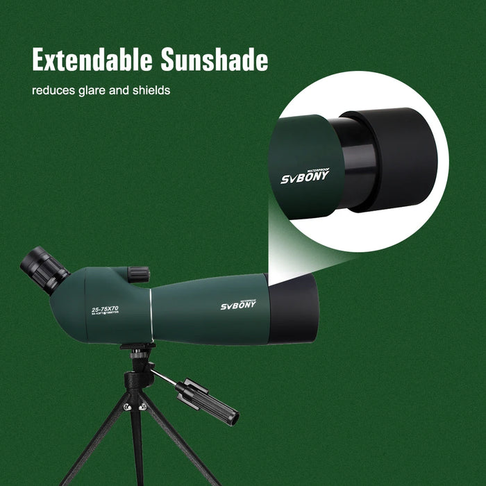 Svbony SV28 Cannocchiale 50/60/70/80mm Zoom potente con treppiede impermeabile, attrezzatura da campeggio, tiro al bersaglio, osservazione degli uccelli